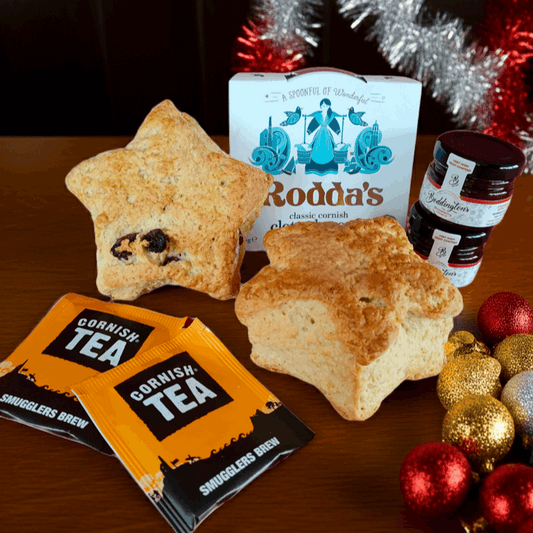 Rustic star  Cornish cream tea delivered. With rustic star shaped scones. The perfect treat