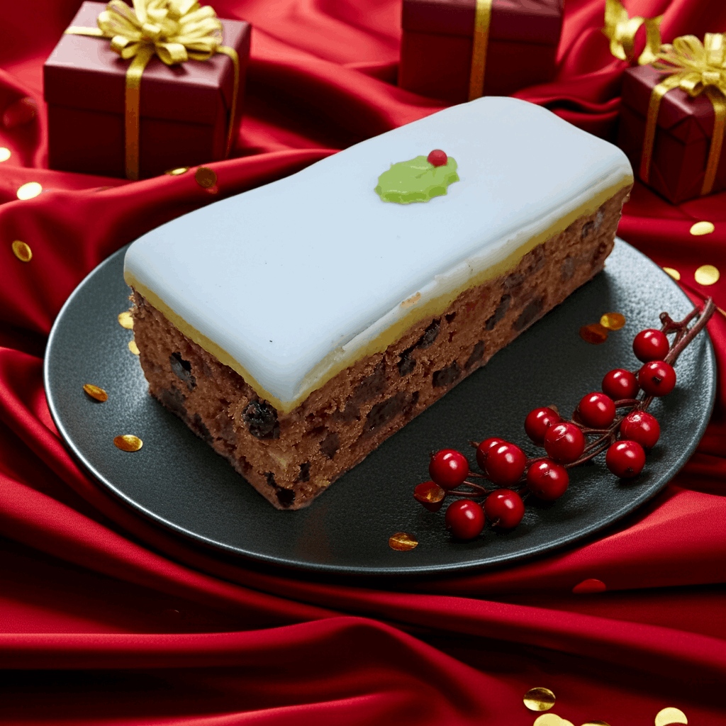 Christmas cake slice