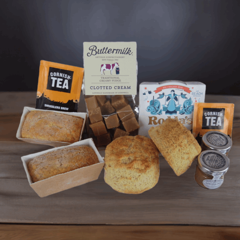 Banoffee gift box - banoffee cream tea, with banana bread and fudge
