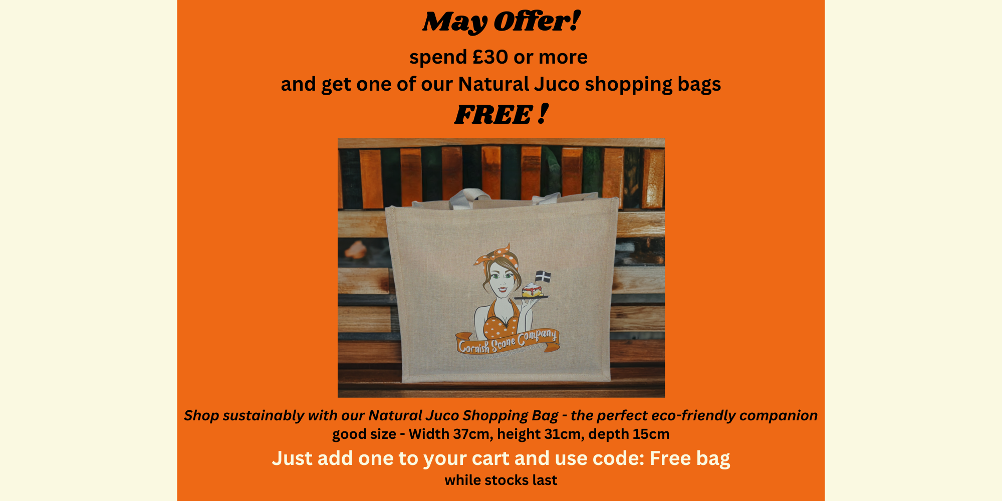 Spend £30 or more and get a free shopping bag