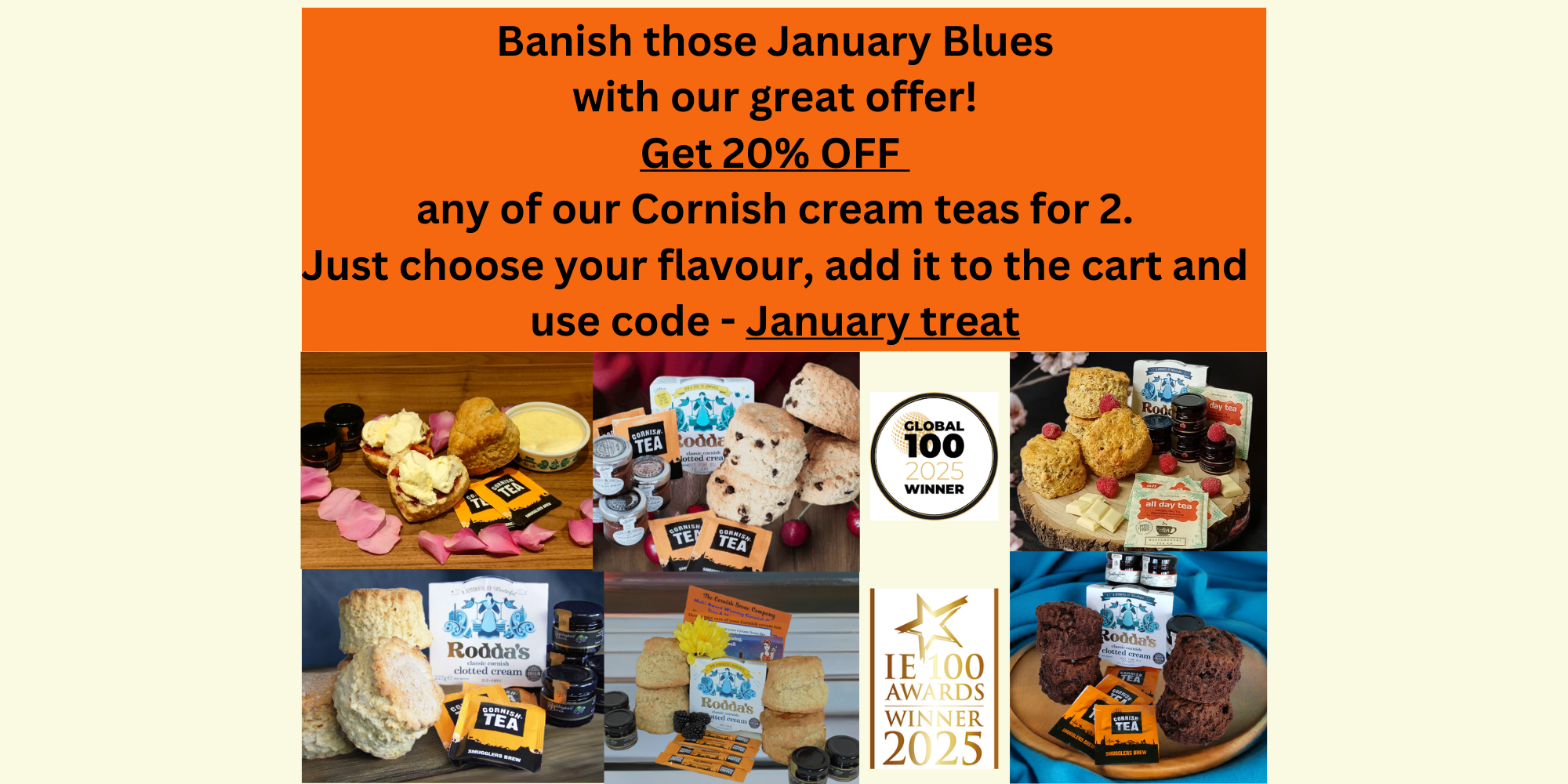 Get 20% OFF our cream teas for two