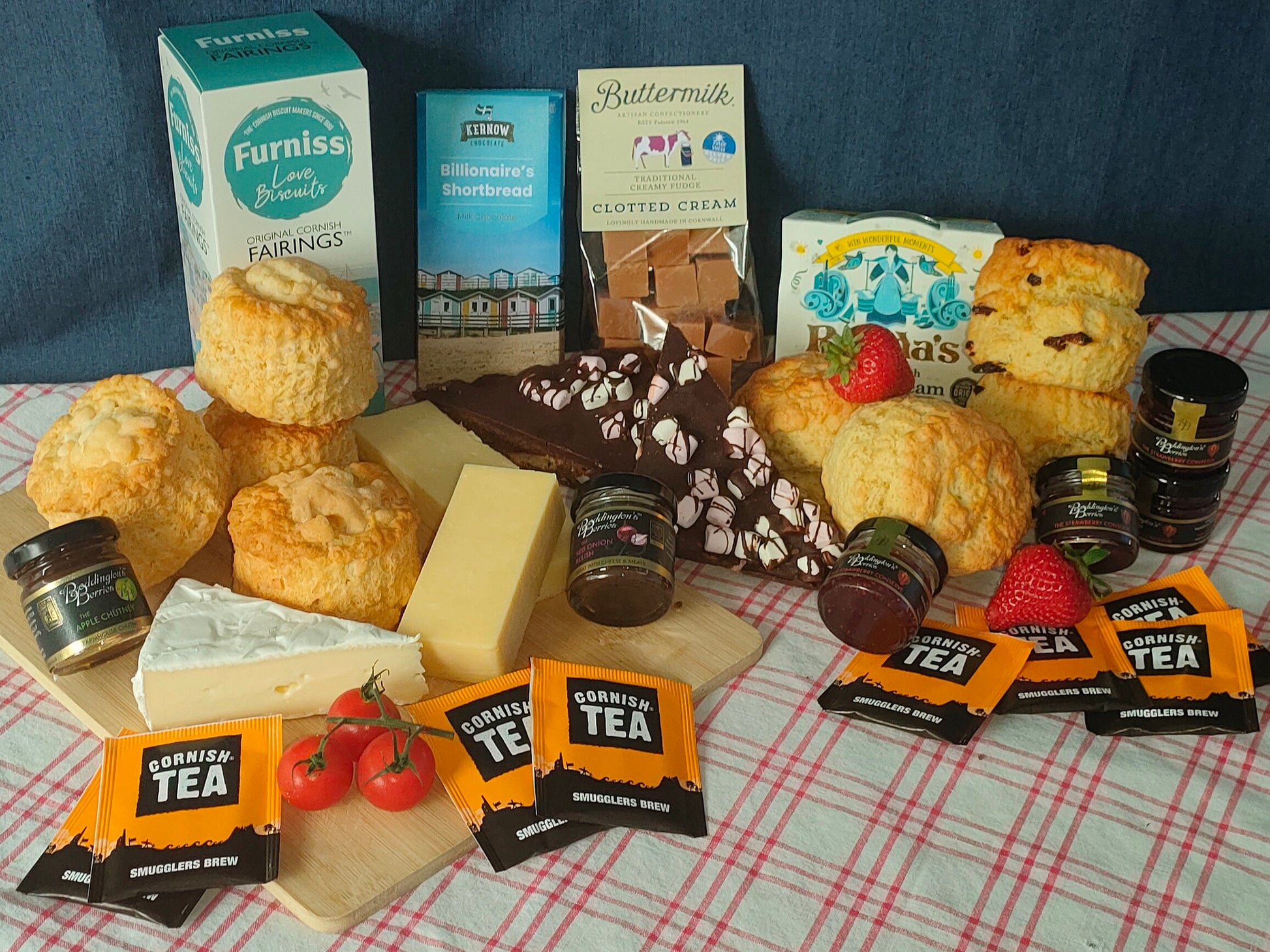 Large Cornish afternoon tea by post - freshly baked scones  and other Cornish goodies