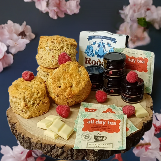 Raspberry & white chocolate cream tea for two