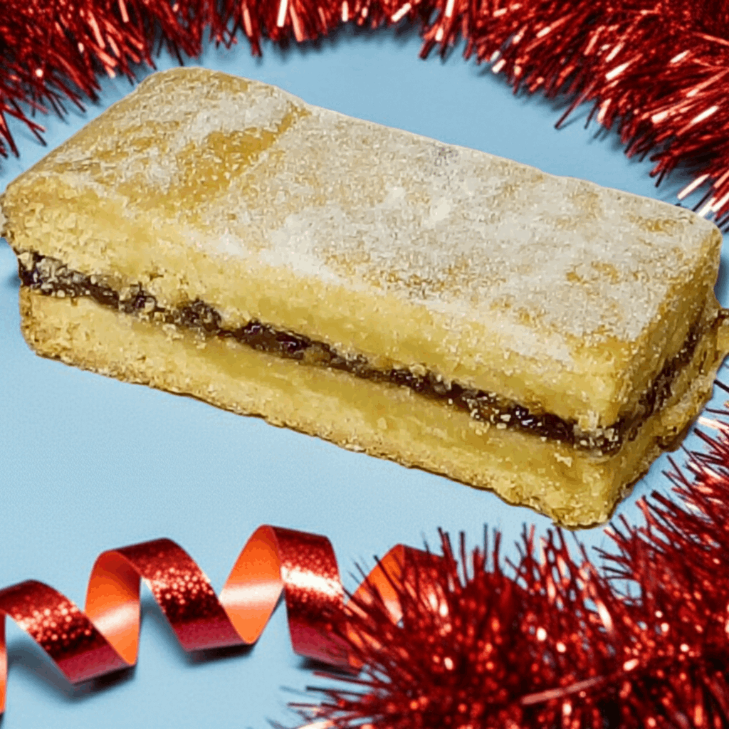All butter mincemeat shortbread slice