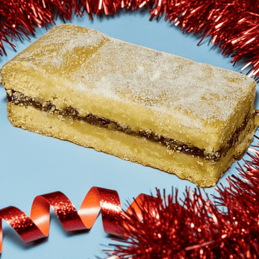 All butter mincemeat shortbread slice