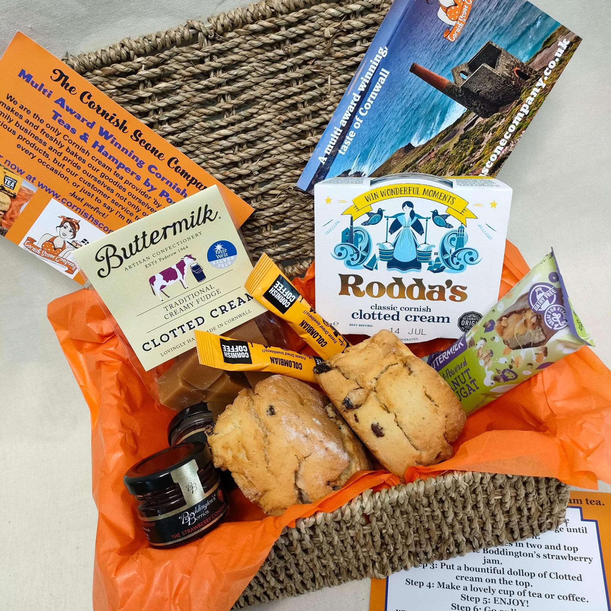 gluten free mixed hamper fruit scones with coffee