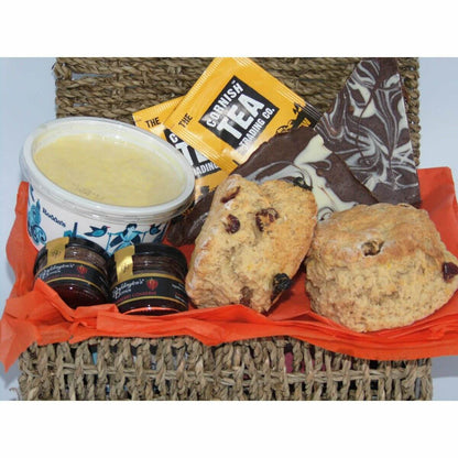 small Christmas variety hamper with our delicious Christmas cream tea for one and 2 pieces of Christmas tiffin