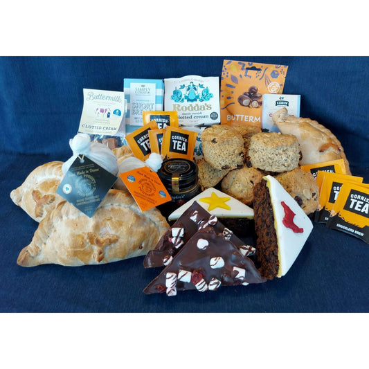 Christmas proper job for four with our Christmas cream tea, Christmas pasty's, Christmas cake, Tiffin and other Cornish goodies