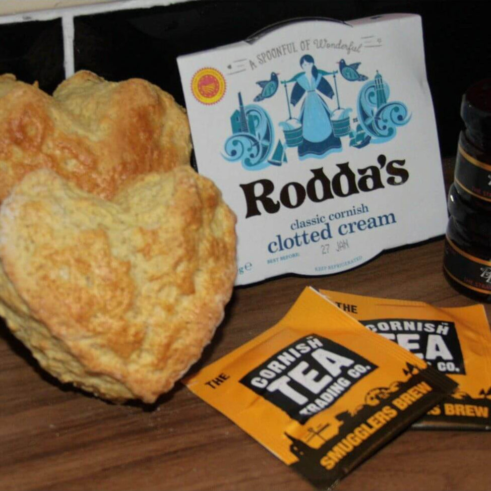 Rustic Valentines Cornish Cream tea for One - The Cornish Scone Company